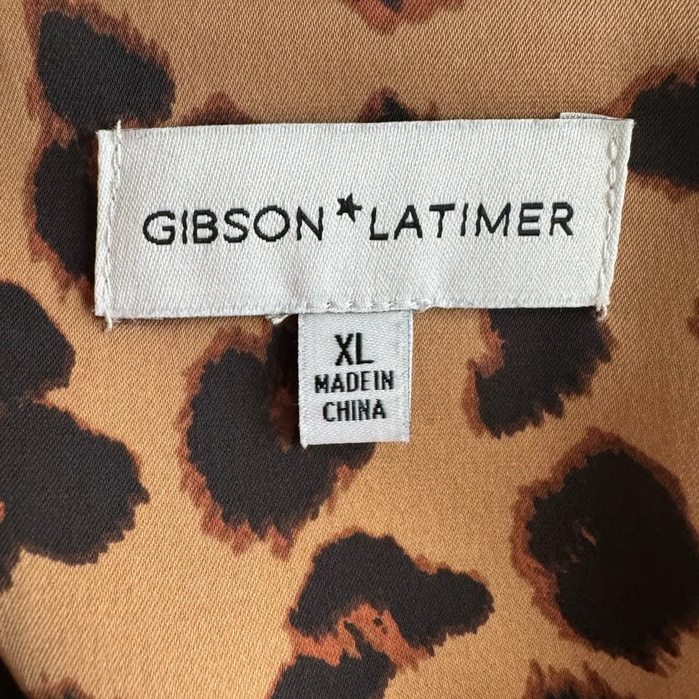 Gibson Latimer Leopard Print Satin Dress - Picture 7 of 9